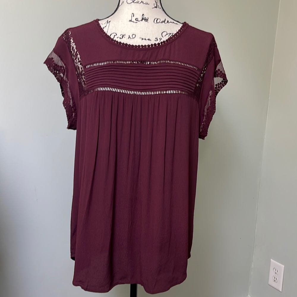 Daniel Rainn Lace Detail Blouse, size XL